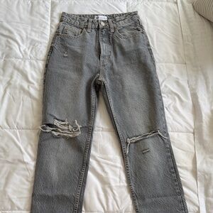 Zara Gray Straight Leg Jeans